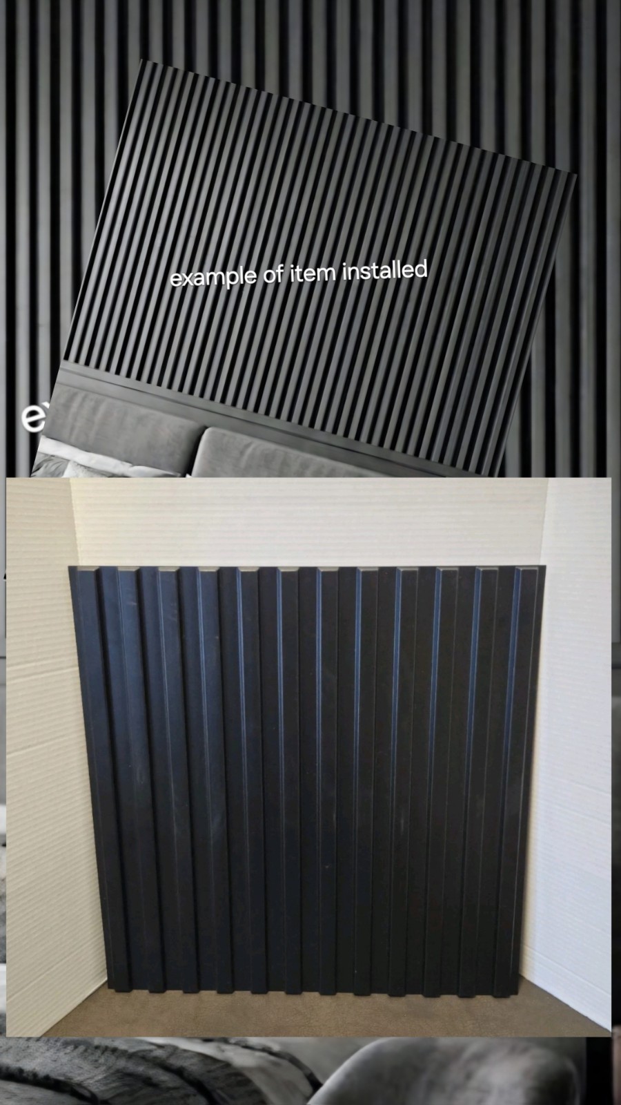 Art3d 3D Wall Panels Black Slat Fluted PVC Textured Tile Backsplash Accent Wall