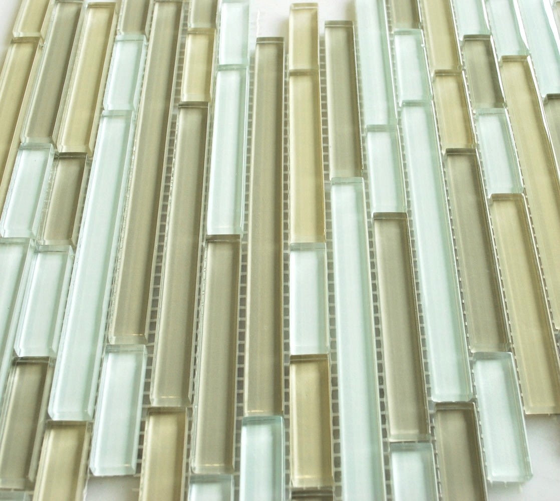 SantaMonica 12″x12″ Matchstick Glass Mosaic Tile Shiny Finish Backsplash Shower