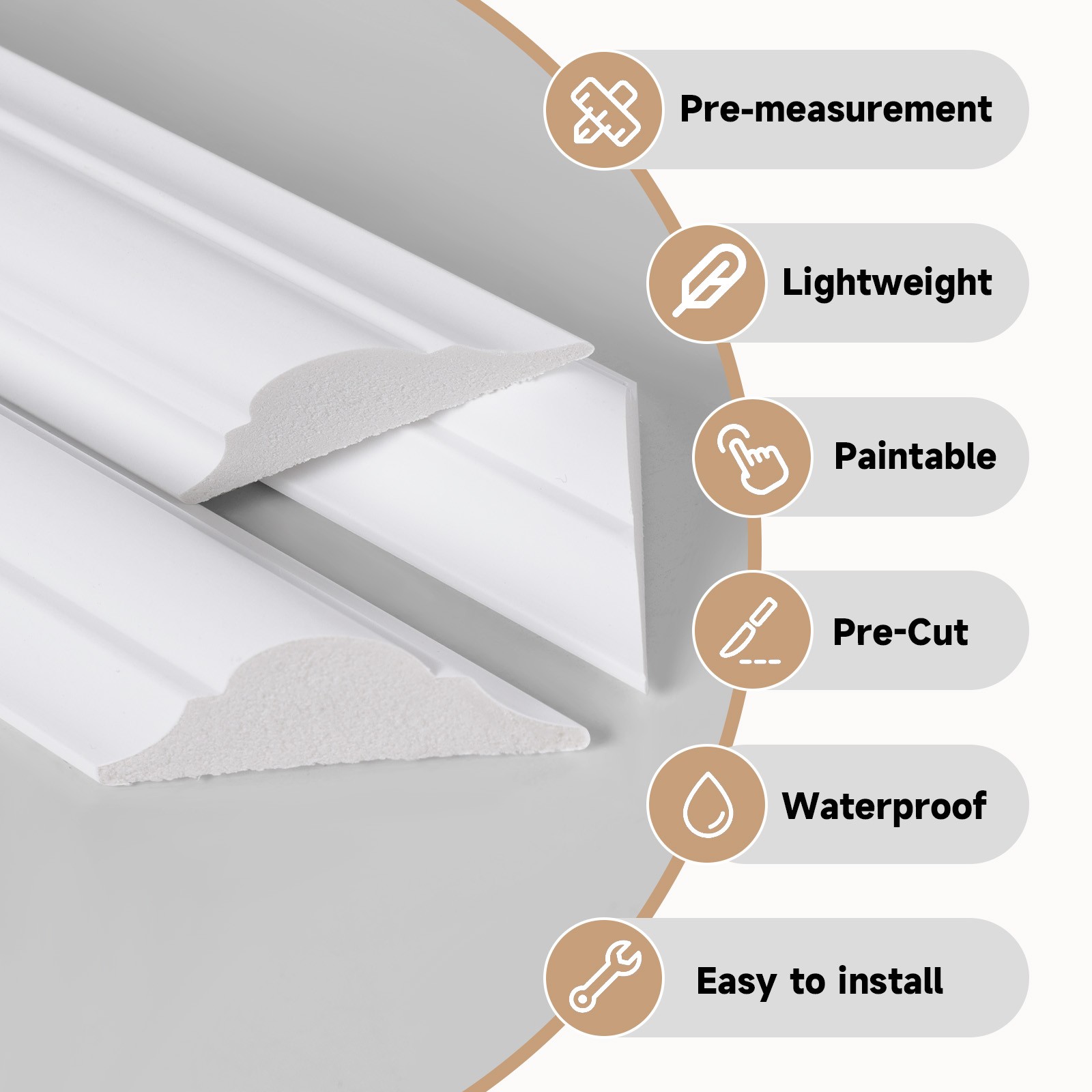 Elegant Pre-Cut 3D Wall Molding Kit Odorless Ready to Assemble Panels for Decor