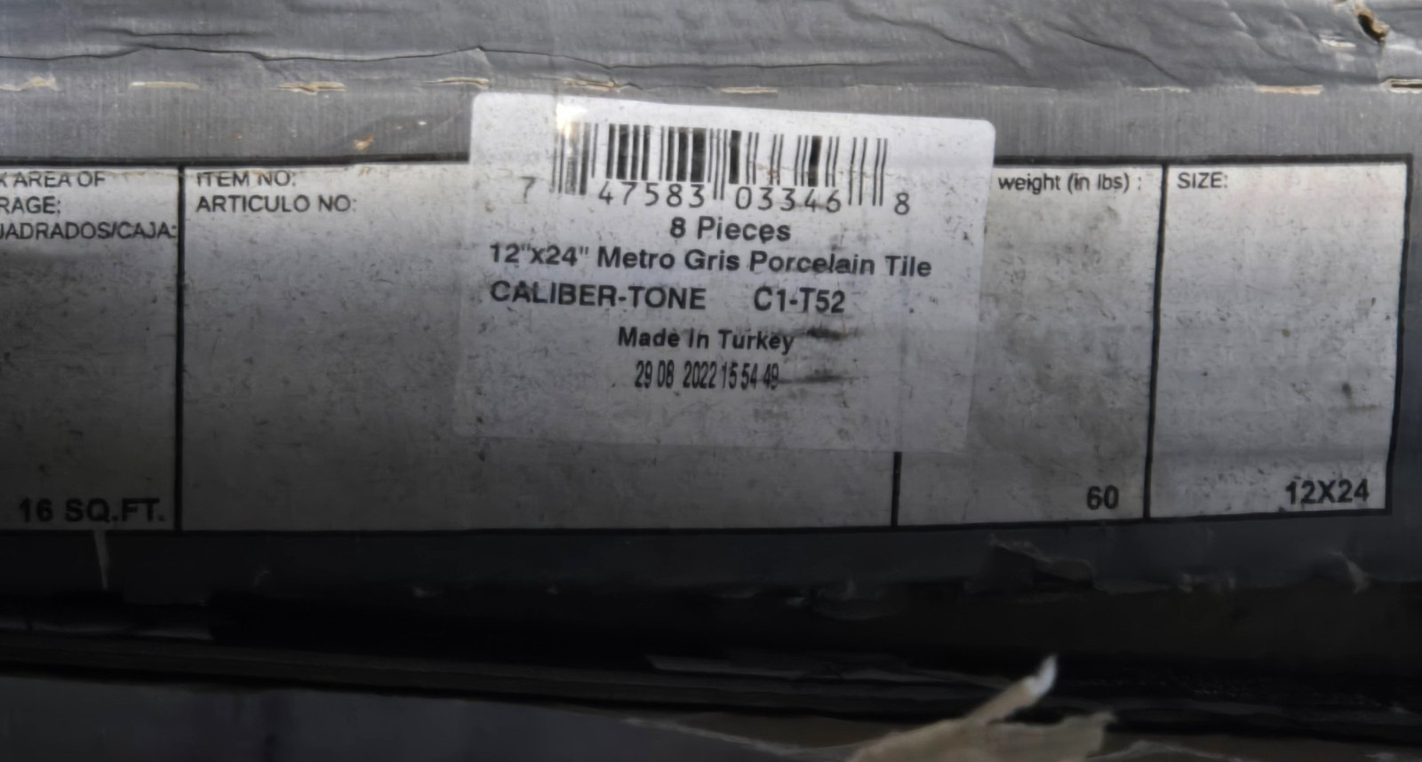 Pallet Sale – MSI Tile – Metro Gris 12in x 24in Matte Porcelain Tile – 32 cases