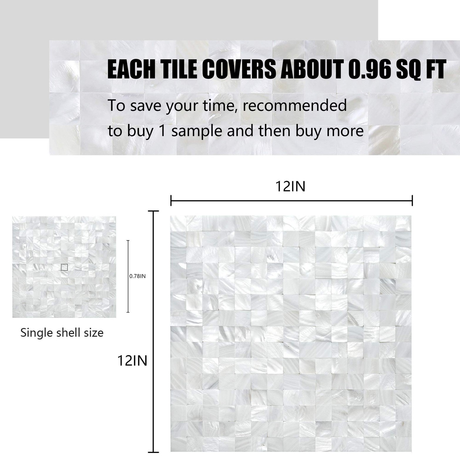 KASARO Peel and Stick Backsplash, Mother of Pearl Mosaic Shell Tiles, SelfAdh…