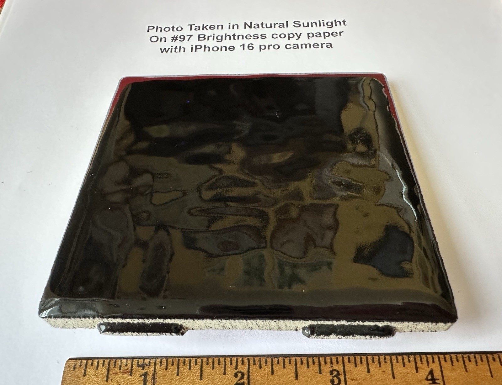 4 Pieces: Dark Rich Gloss Black: 4″ Very Bumpy Ceramic Tile by Monarch Co. NEW