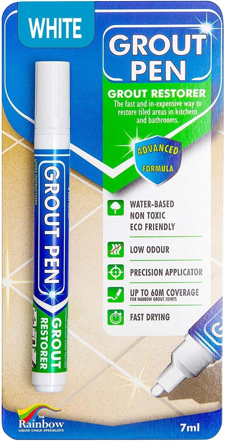 Renovate Grout with White Grout Pen – Long Lasting Ink for Various Surfaces