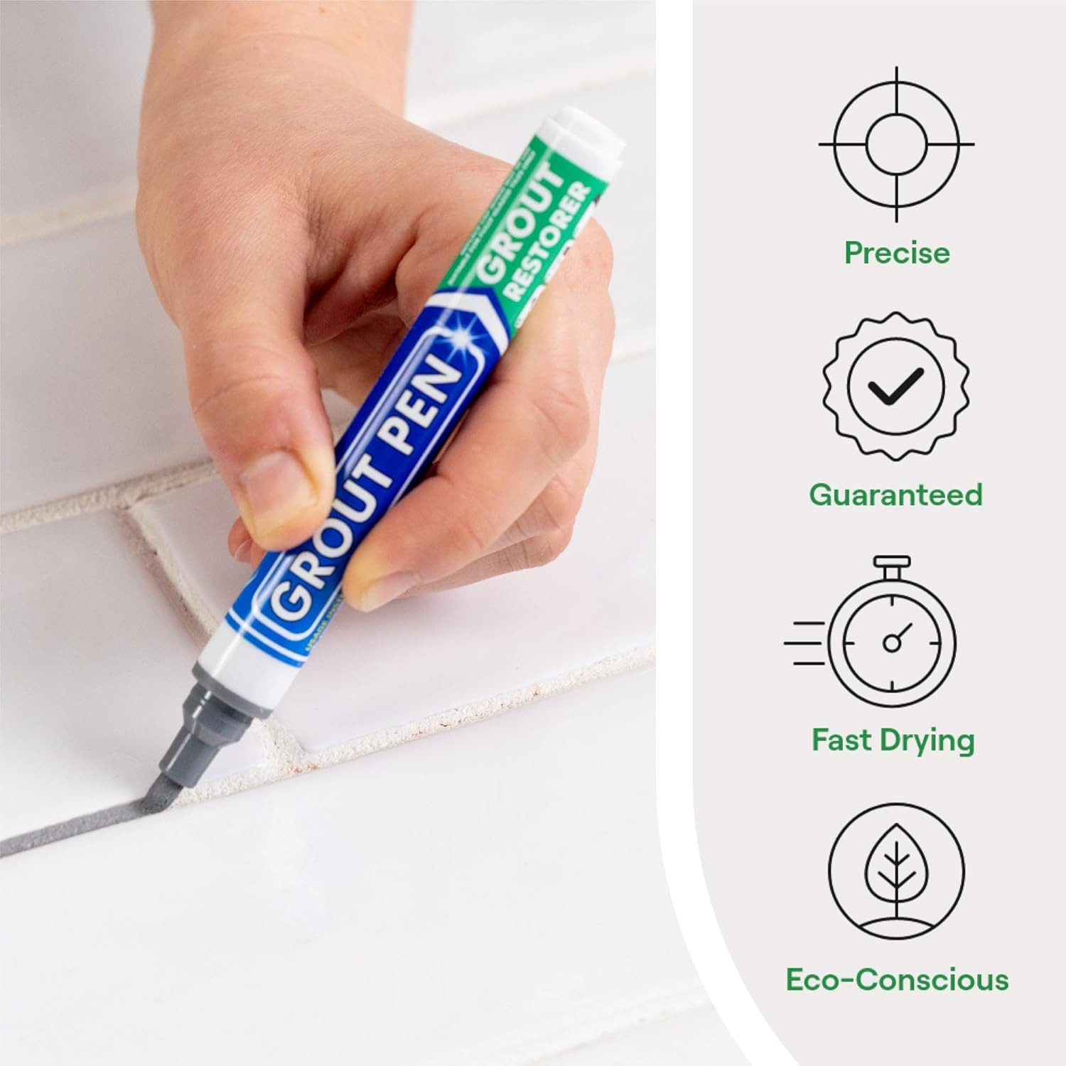 Grout Pen Grey Tile Grout Paint Marker Restorer – Wide 15mm Tip (20ml) | Wate…
