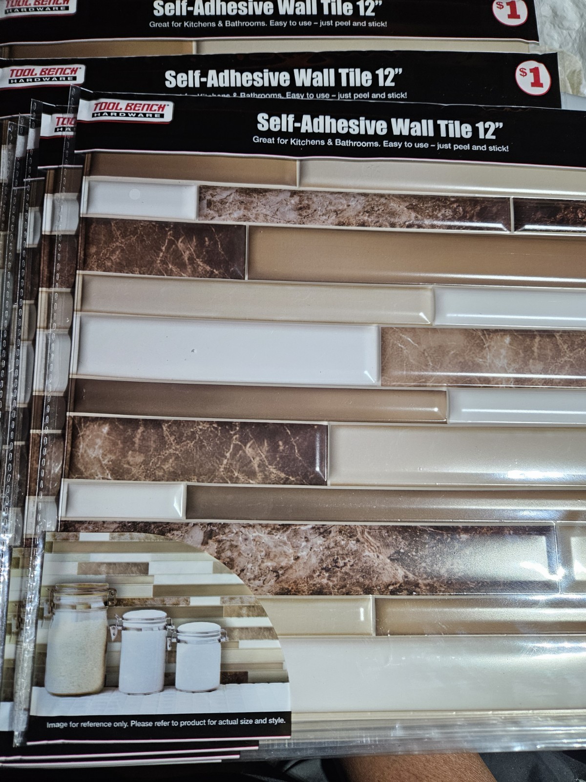 6-Tool Bench Hardware 12 Inch Self Adhesive Mosaic Wall Tile