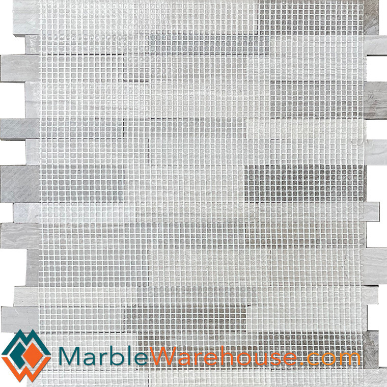 White Wood Marble Mosaic Wall Tile 12.36″ x11.61″ – 100 Sq. Ft. + Free Shipping