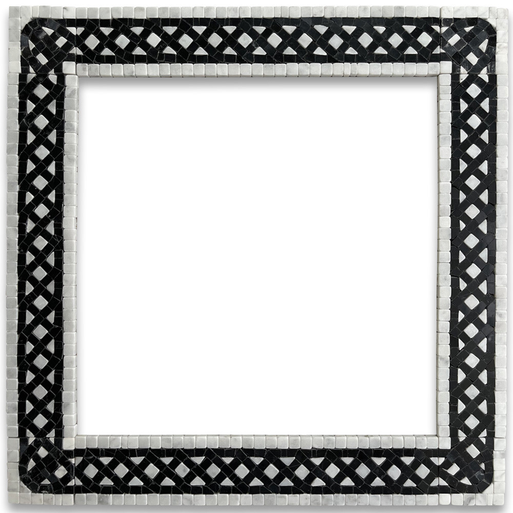 B4661T Marble Mosaic Border Listello Tile Quadra Bianco 2.25×12 Tumbled