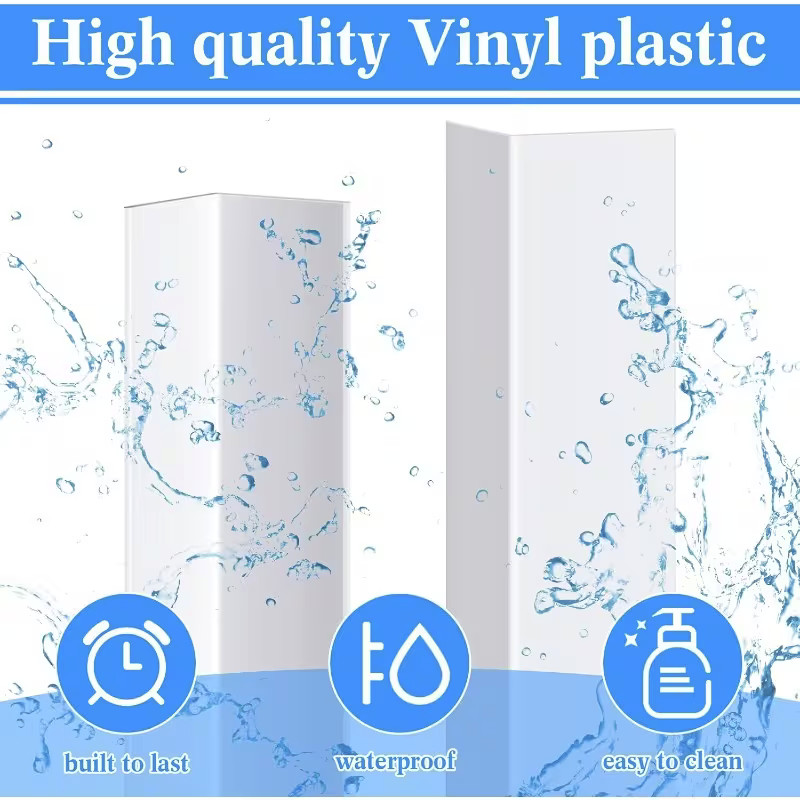 Wall Corner Protector Guards, Vinyl 1 x 48 Inches Corner Trim Molding 20 Pcs