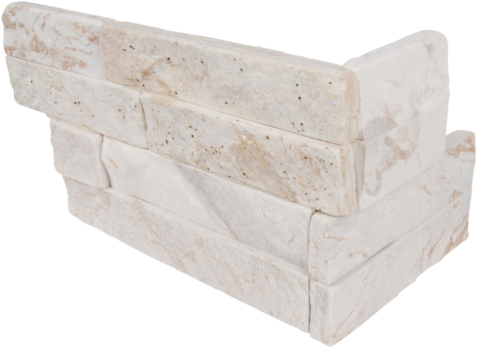 Ackland AKPLPQ6X18FCR-CA 6 in. x 18 in. Splitface Quartzite – Imperial White