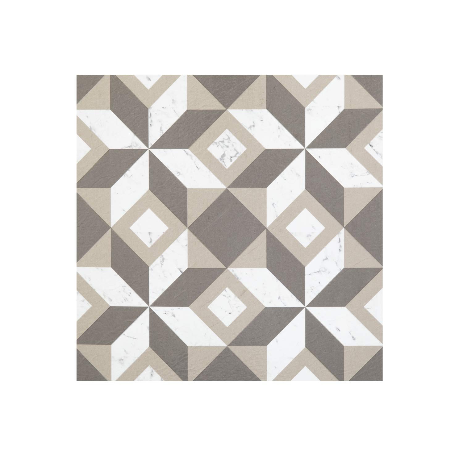 Retro Self Adhesive 12-Inch Vinyl Floor Tiles, 20 Tiles – 12″ x 12″, Prism Ma…