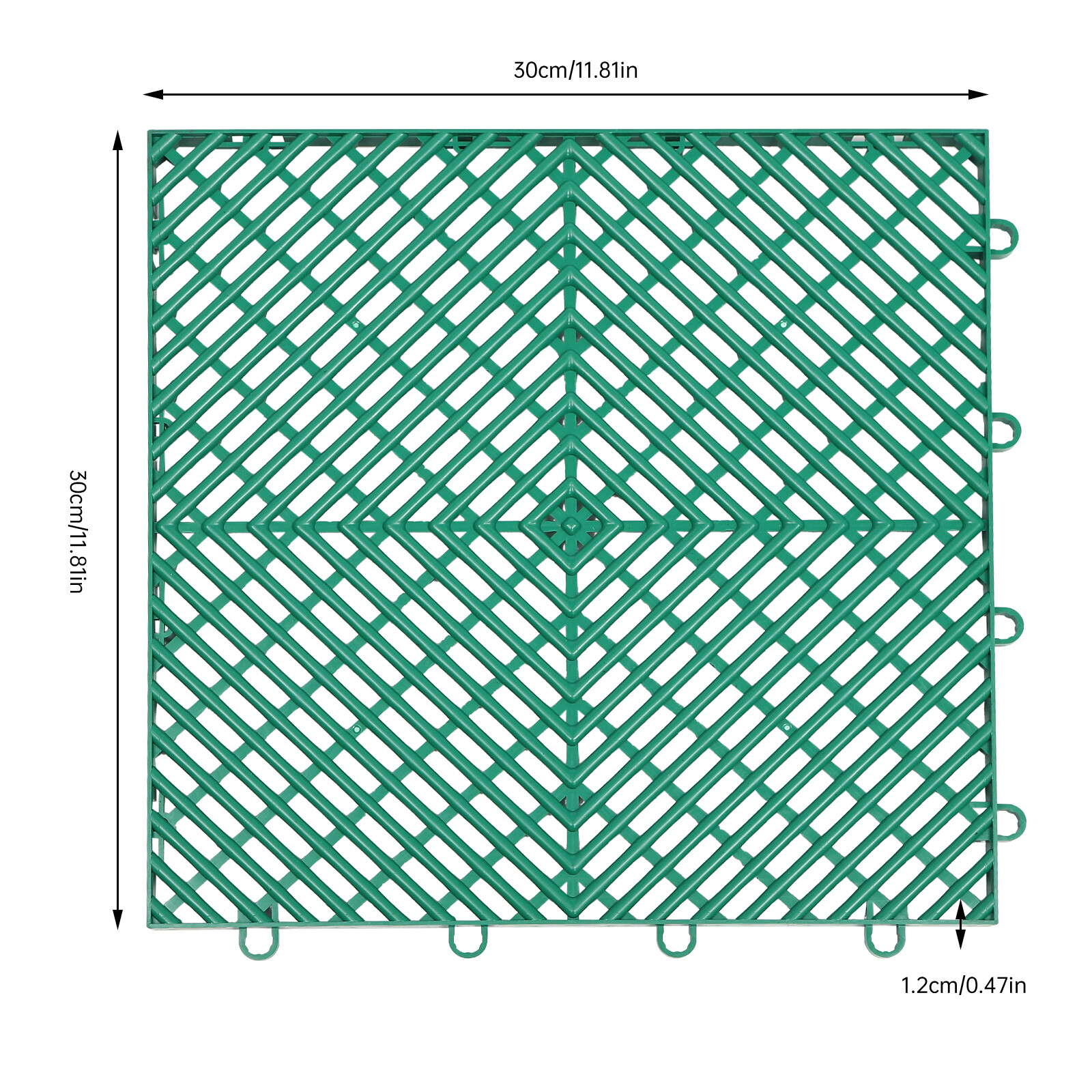 Rubber Tiles Interlocking Garage Floor Tiles 12x12x0.5 Inch 50PCS Deck Tile Gray