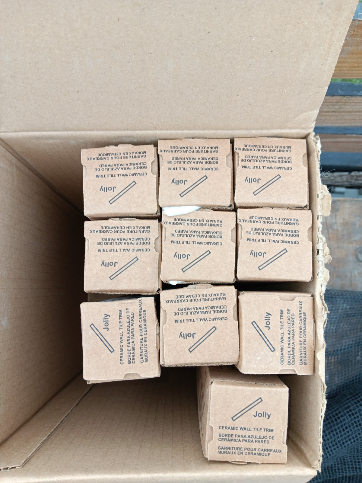 4 Boxes (48 Linear Ft) Matte Off White 12″ x ½” Ceramic Wall Tile Pencil Trim.