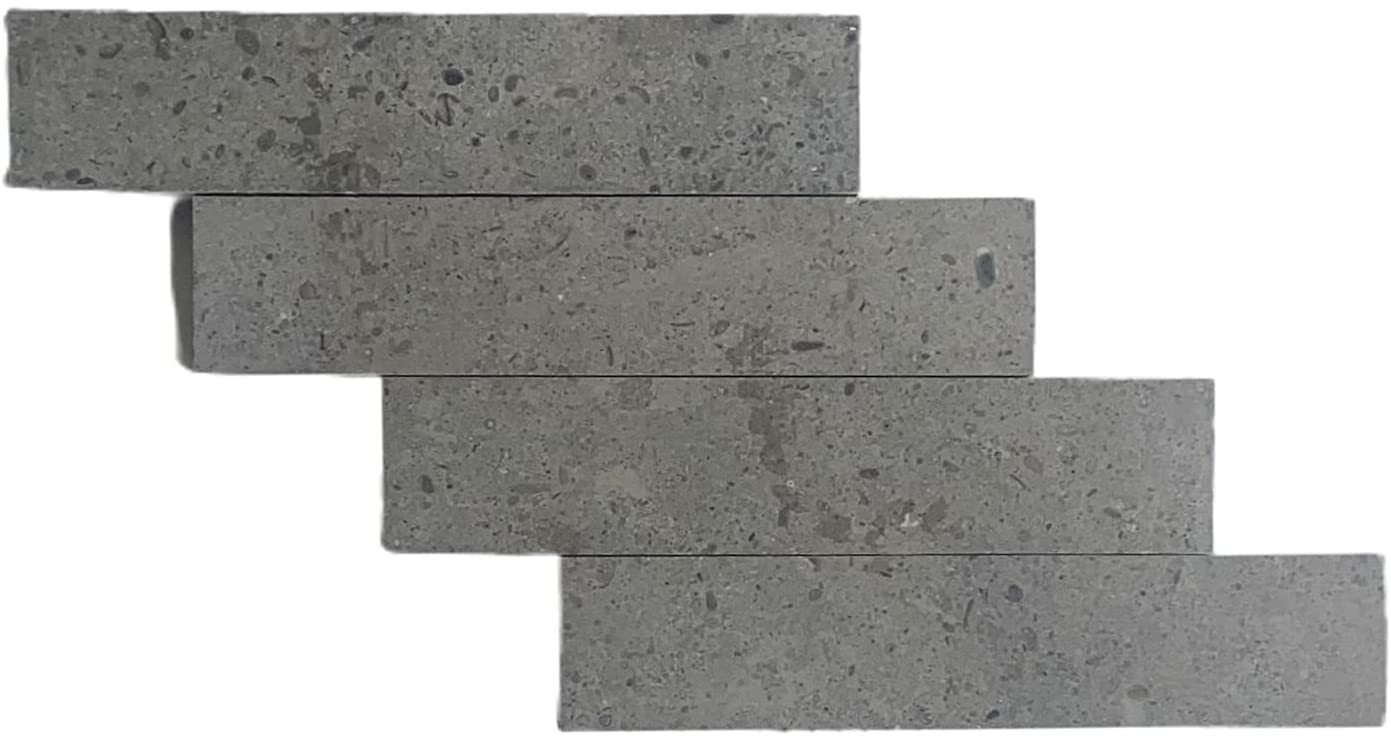 Lagos Azul 6×12 Herringbone Mosaic Limestone Tile Backsplash Floor (4 sheets)