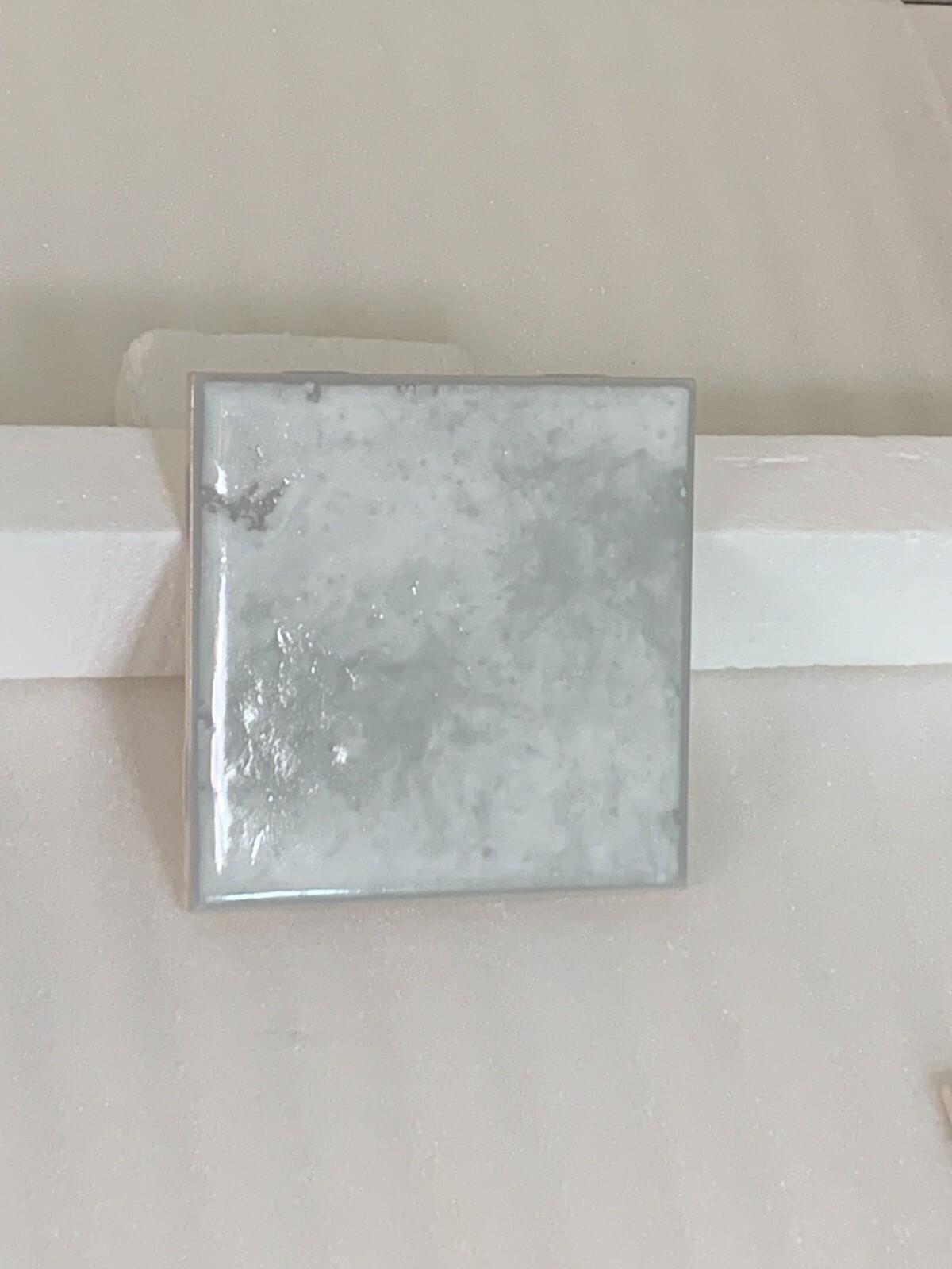 Vintage NTK Ceramic Tile 4 5/16″ x 4 5/16″ Silver Ox Gloss Made in Japan