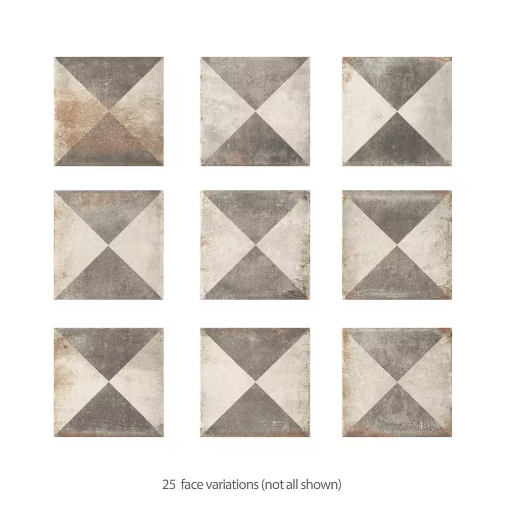 D’Anticatto Decor Triangoli 8-3/4 In. X 8-3/4 In. Porcelain Floor and Wall Tile