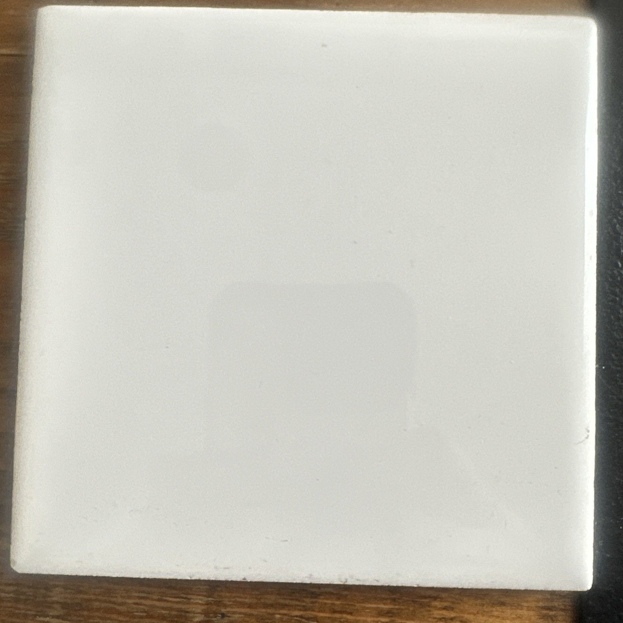 Vintage White Ceramic 4 1/4” X 4 1/4″ Square CERAMIC TILE Replacement Glossy