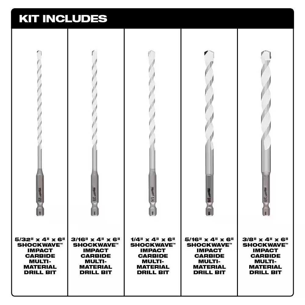 Carbide Glass/ Tile/ Natural Stone & Carbide Multi-Material Bit Set (18-Piece)