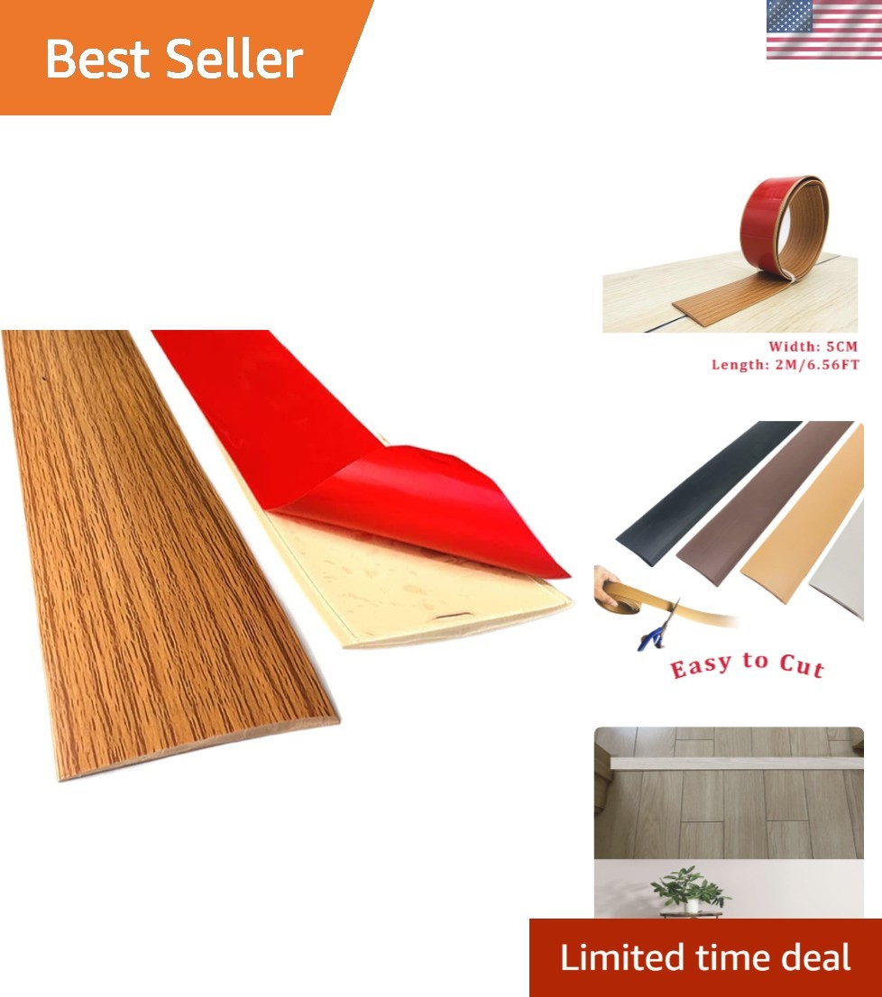 5CM/6.56FT Yellow Oak PVC Transition Strip – Easy Installation for Smooth Floors