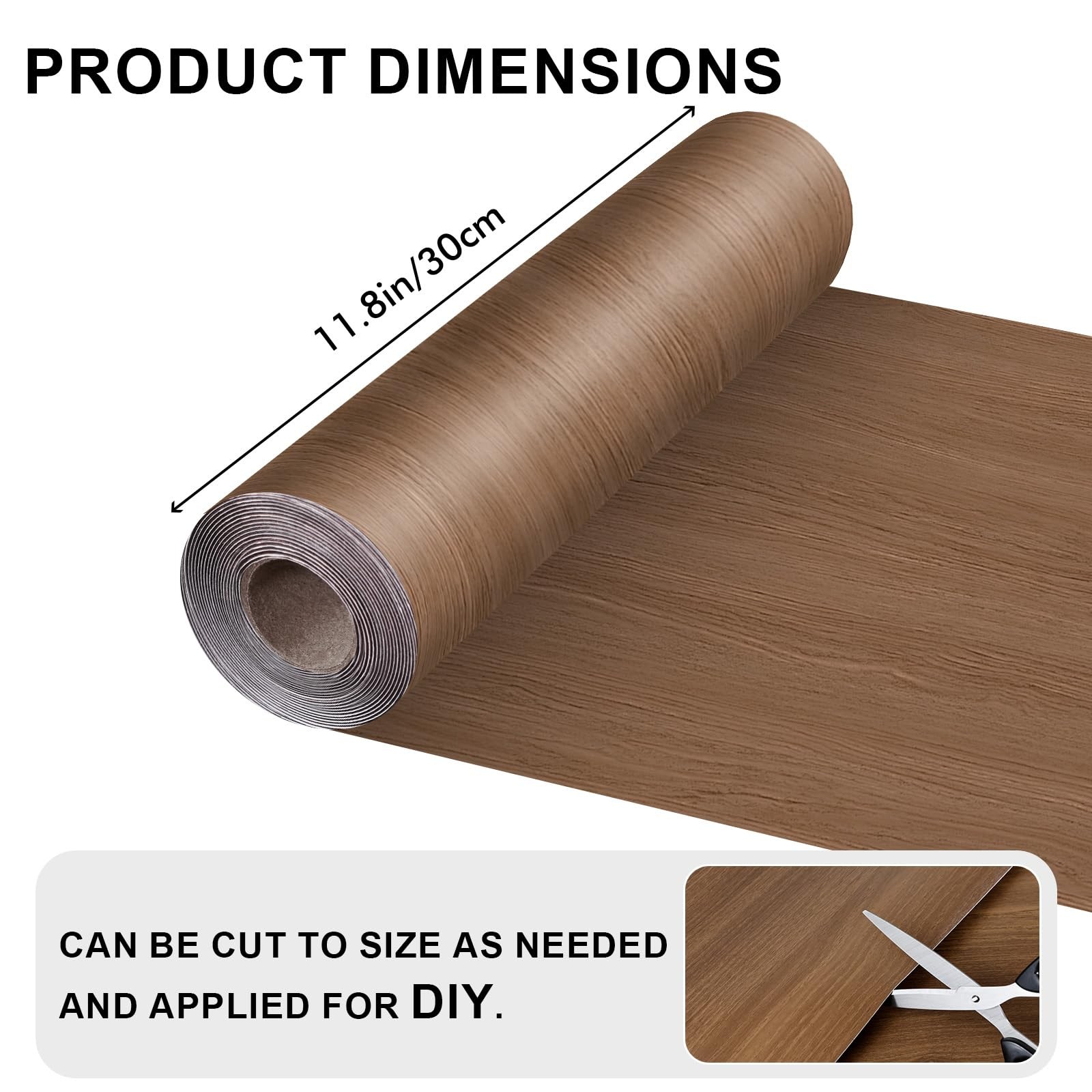 Wood Grain Vinyl Flooring Roll Thicken Peel and Stick Floor Tiles Self-Adhesi…