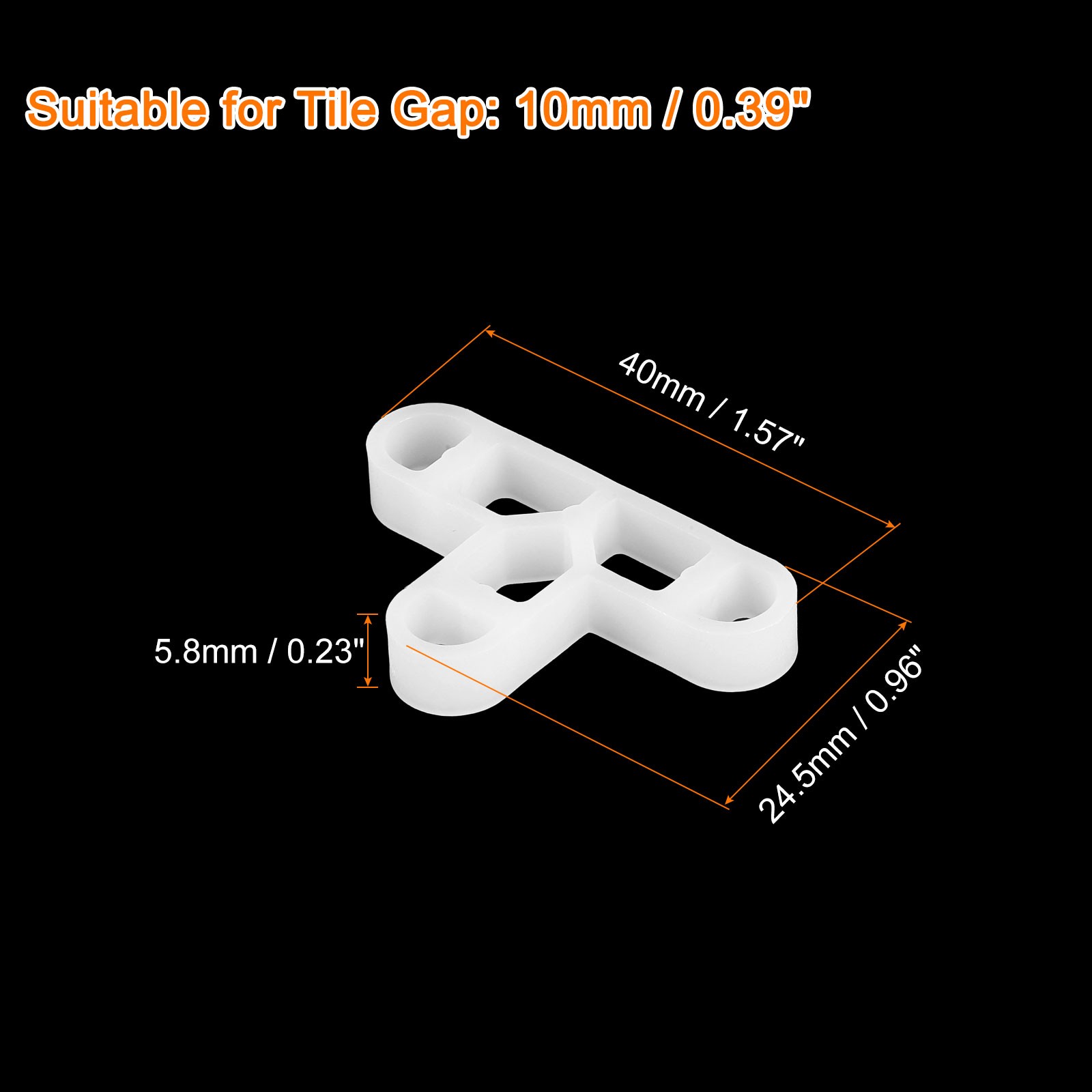100Pcs Wall Floor Tile Plastic T-Shape Spacers Tiling Tools 10mm 3/8″ White