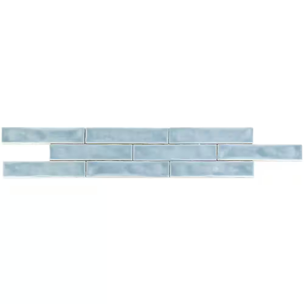 Newport Light Blue 2 In. X 10 In. X 11Mm Polished Ceramic Subway Wall Tile (40 P
