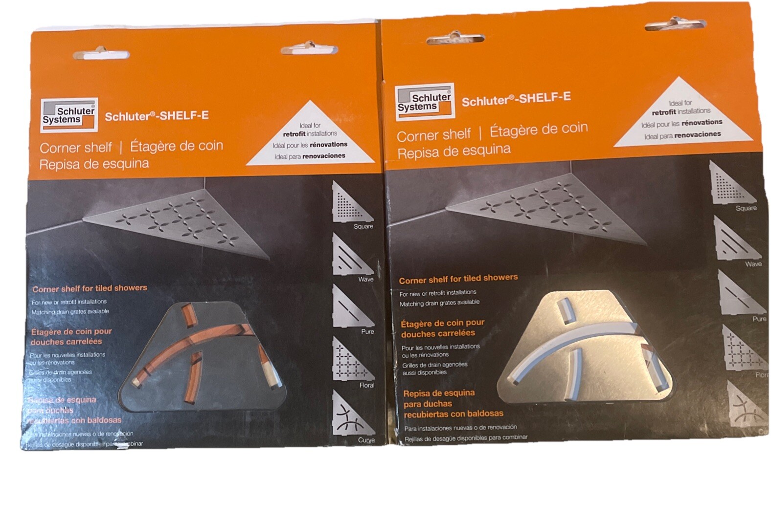 Lot Of 2 Schlüter SES1D6EB Triangular Corner Shelf-E – Curve Tile Cutter Design