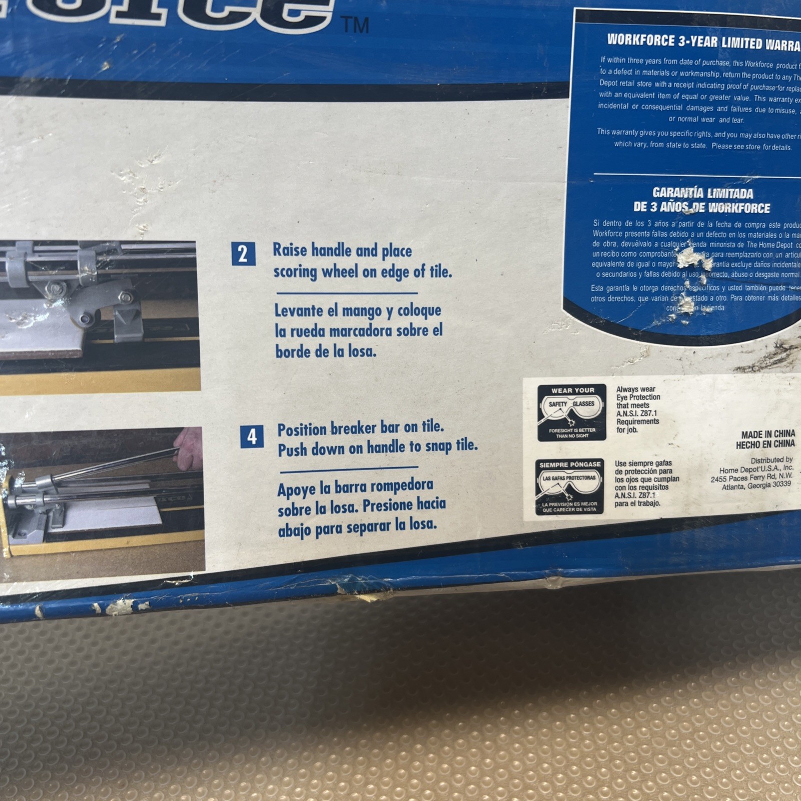 Workforce 14″ Tile Cutter THD14 Ceramic Porcelain Tile Tool Used Box Is Damaged