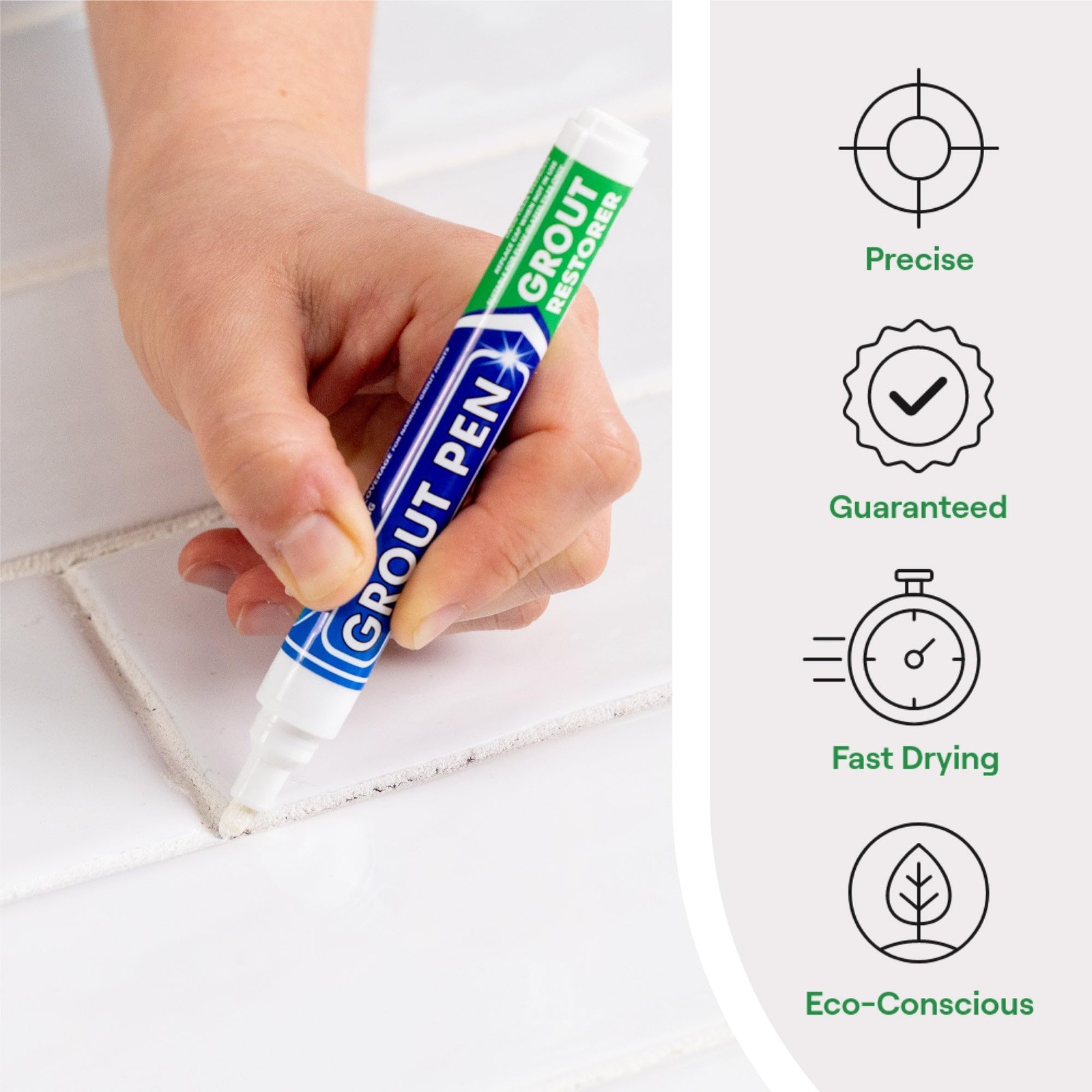 Grout Pen White Tile Paint Marker: Waterproof Paint, Wide Tip,