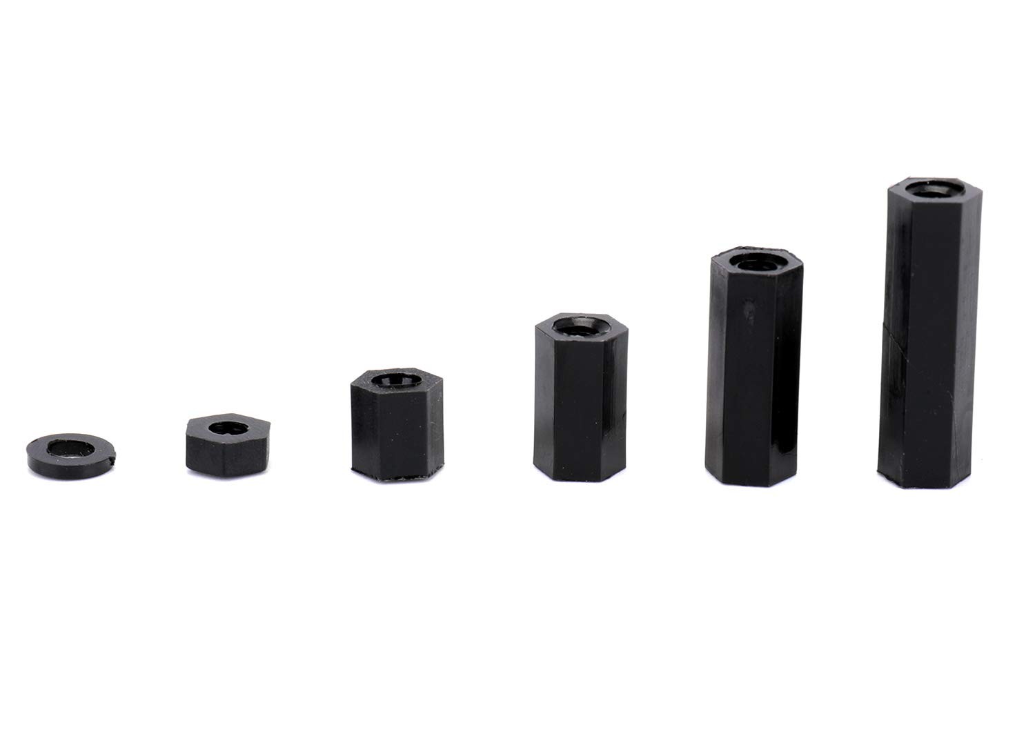 Jucoan 380 PCS M3 Nylon Standoff Kit, Male Female Hex One Size, Black