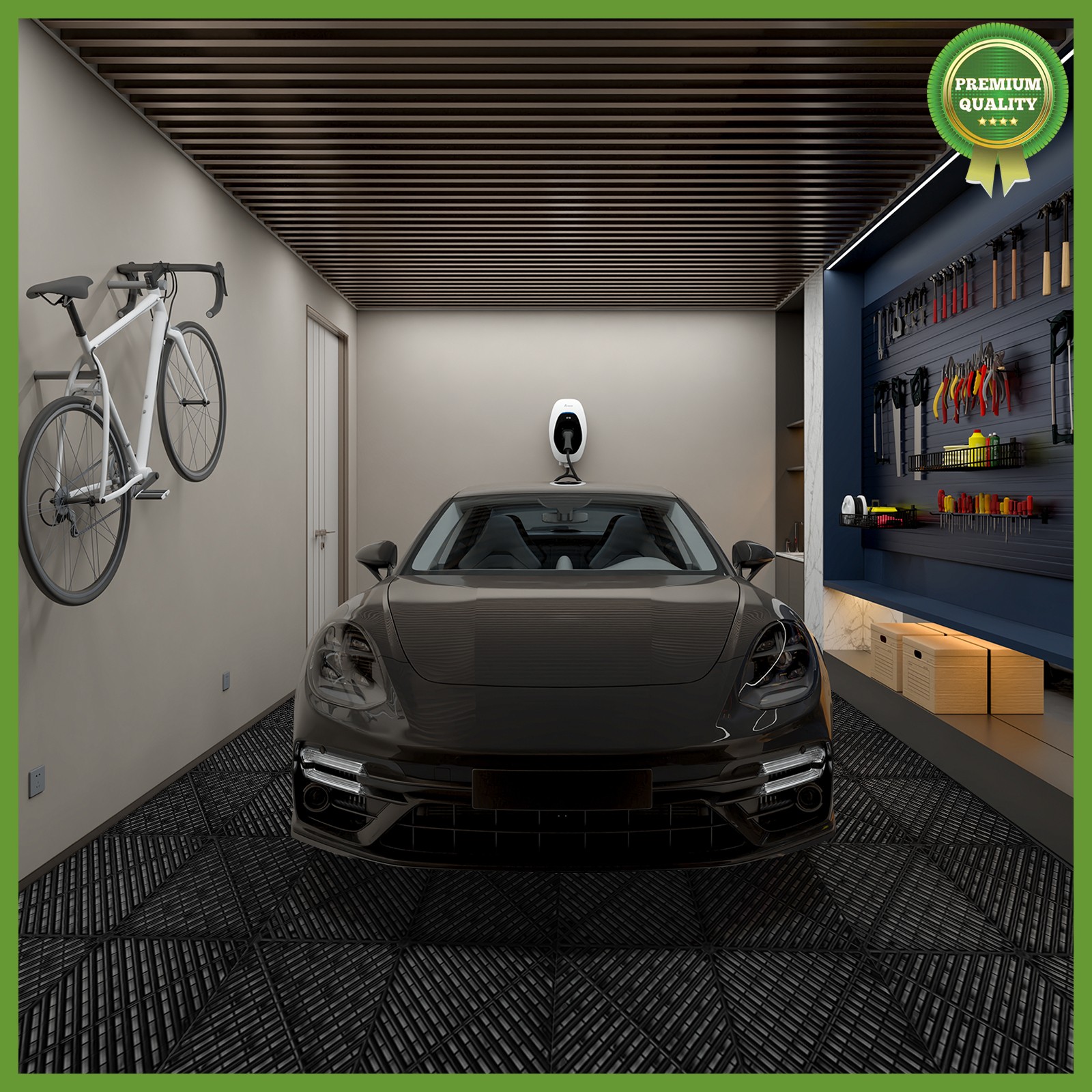 15.75”x15.75” Garage Tiles Interlocking Tiles Gym Flooring Mats 50PCS Tiles