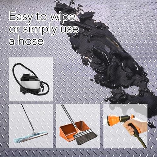 Heavy Duty Garage Floor Runner & Protector Mat – Slip Resistant Diamond Plate
