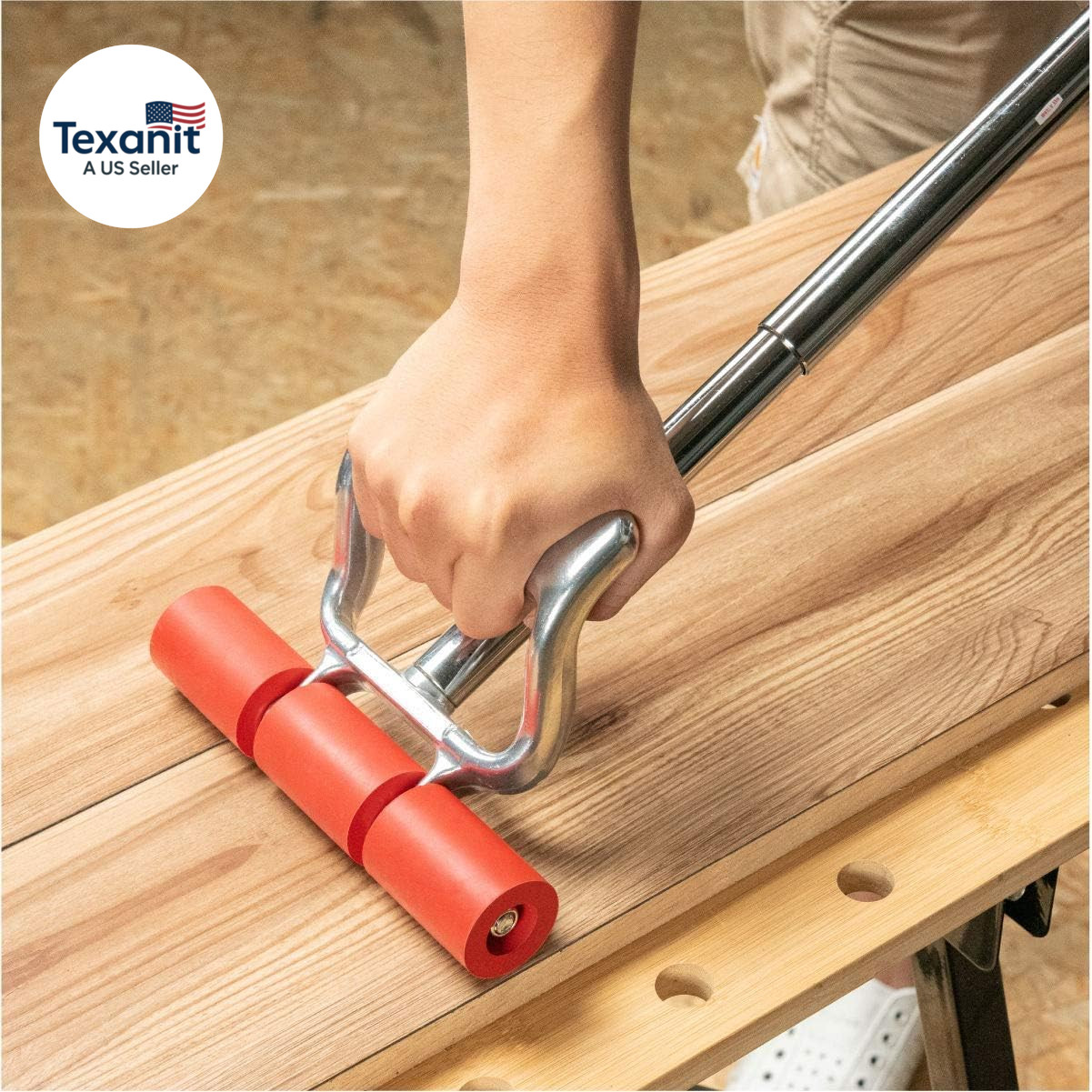 Extendable Floor and Wall Roller for Vinyl Flooring, Tile & Linoleum Roller with