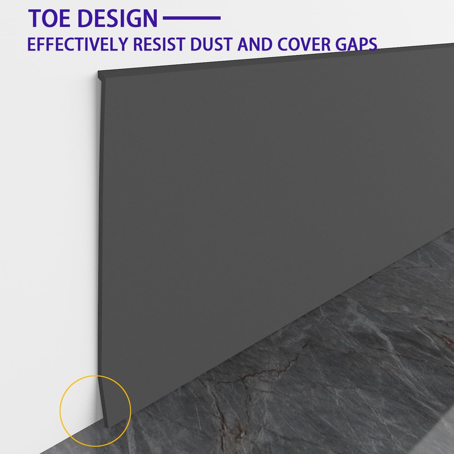 Tridotpul Vinyl Wall Base Baseboard Molding Trim 6″ Flexible Self Adhesive Rubbe