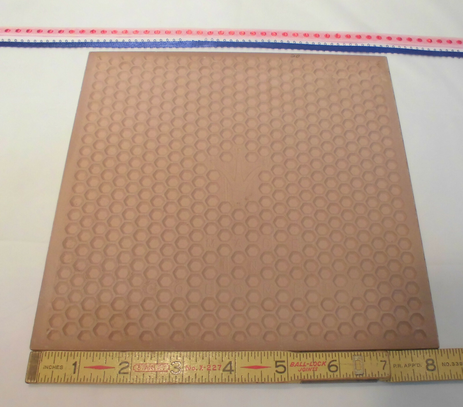1 pc. Light Browns: Ceramic Floor Tile: 8″ X 8″ medium textured, New Old Stock