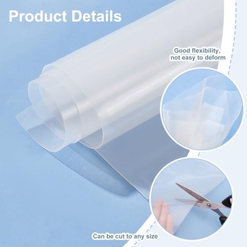14.88×12.4inch Ultra Thin Silicone Rubber Sheet, 0.5mm Thick Waterproof