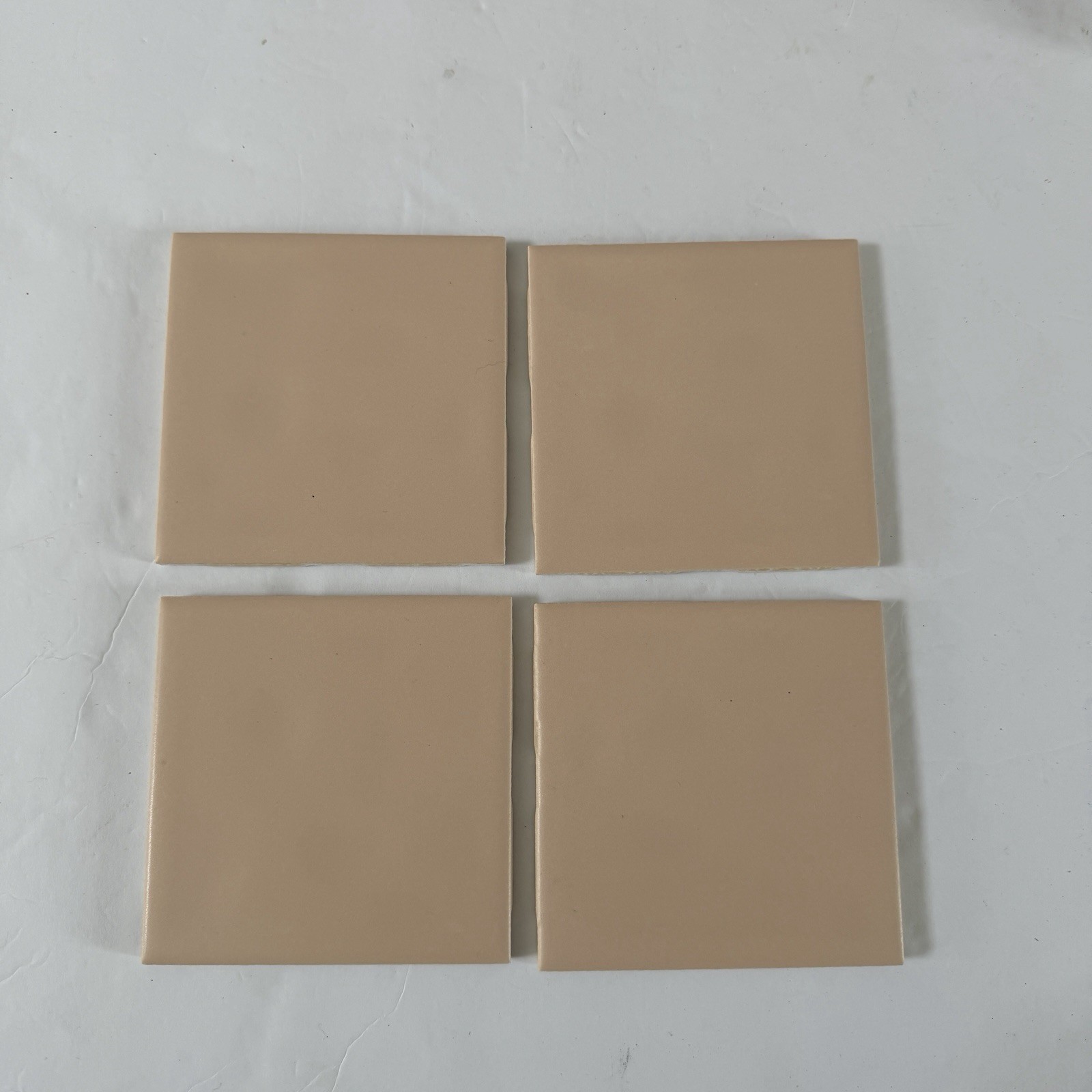 VTG 4 Pieces Peach Bluff: 4-1/4″ Bumpy Matte Ceramic Tile by Monarch Co. READ