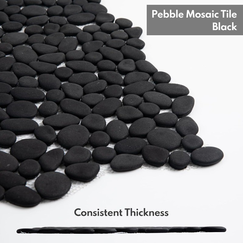 Pebble Tile Shower Floor, Mosaic Pebble Backsplash for Wall, Stone Tiles