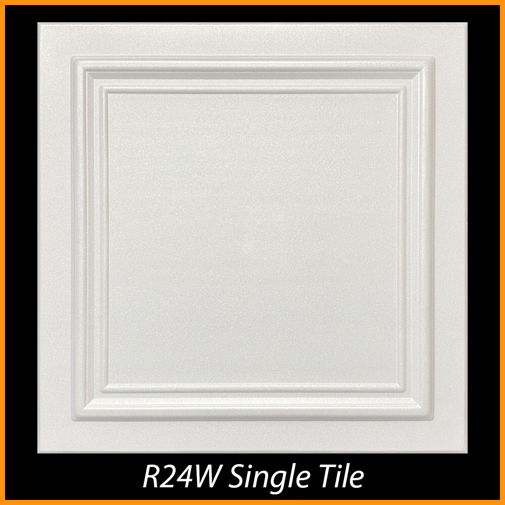 Ceiling Tiles Glue Up Styrofoam 20×20 R24 White Pack of 96 pcs (253 sq ft)