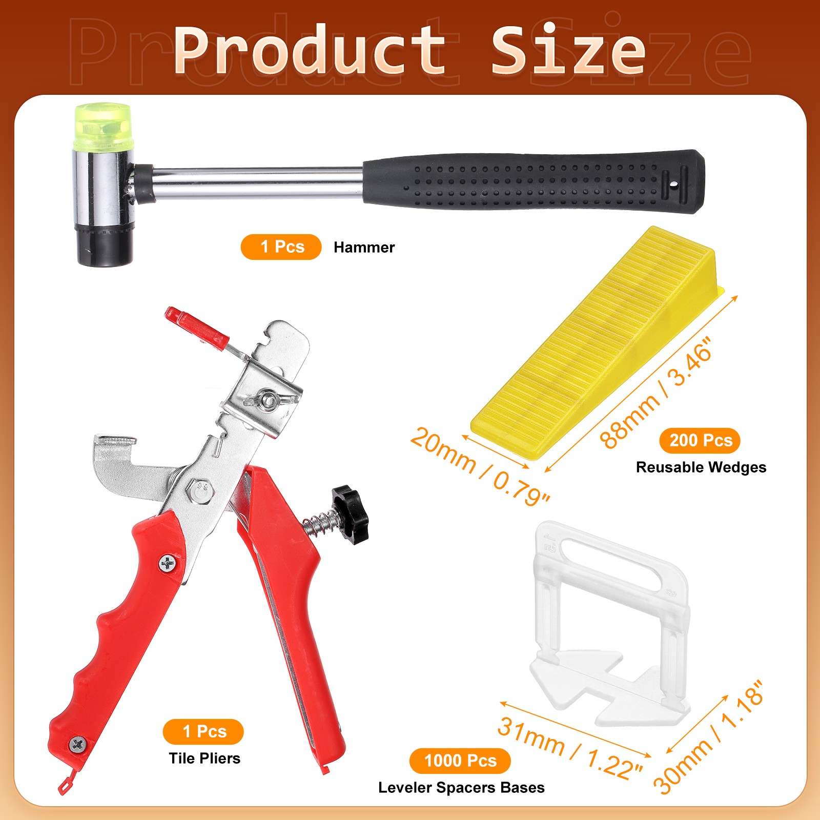 1 Set Tile Leveling System Kit, Wall/Floor Adjustment Leveling System, Yellow