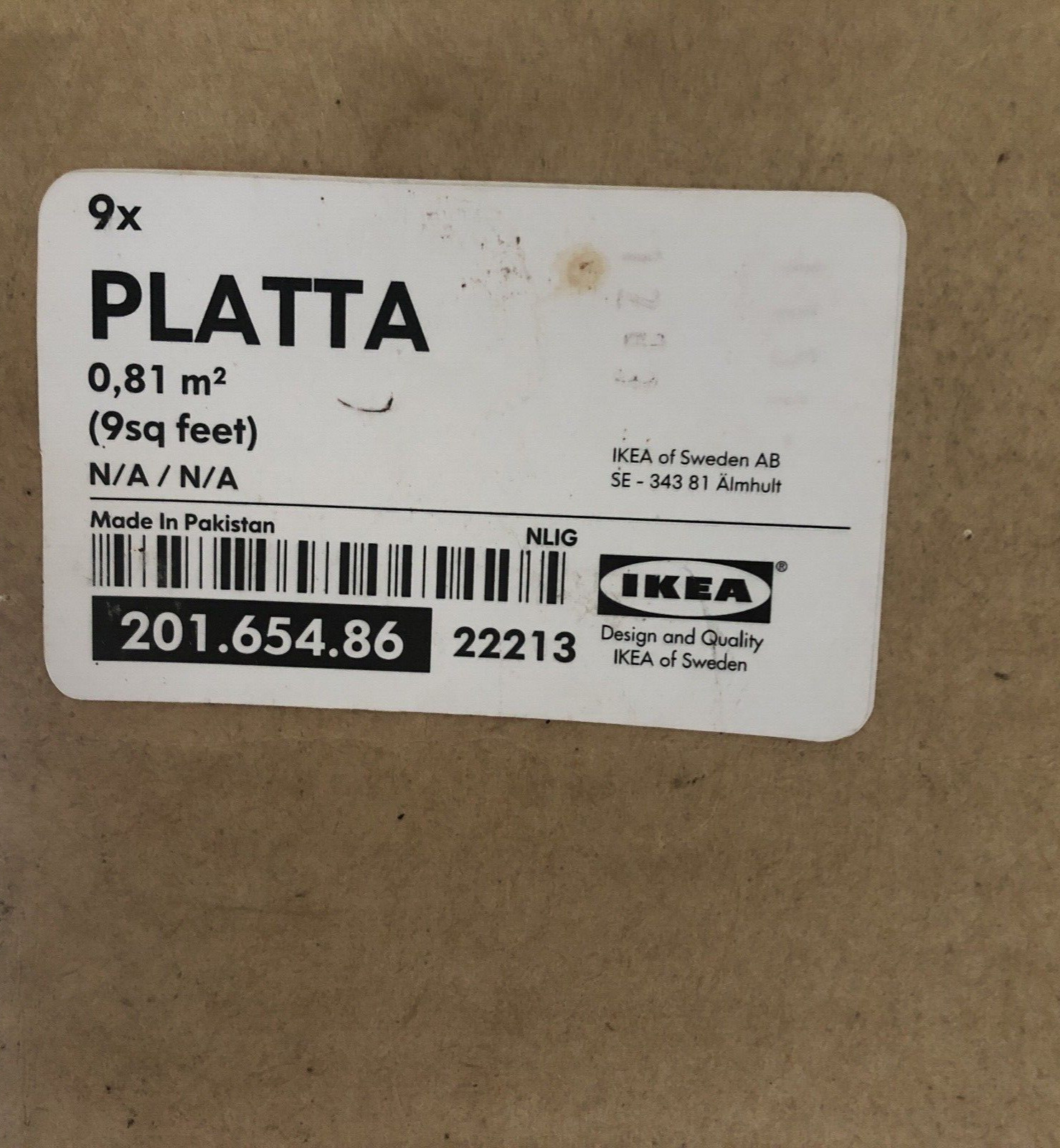 IKEA PLATTA Outdoor Decking, Solid Wood, Brown 9 Sq. Ft. PACK – MPN 20165486 NEW