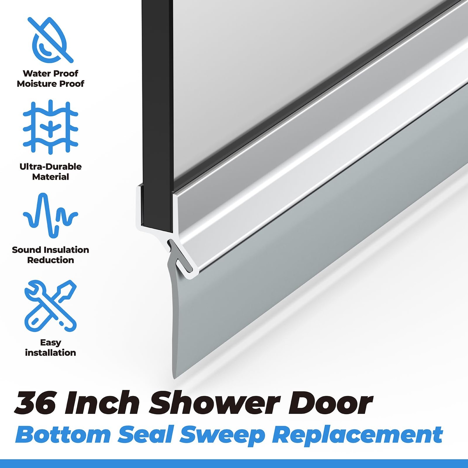 PalpitateC Shower Door T Drip Sweep Angled Gray Vinyl Vinyl,