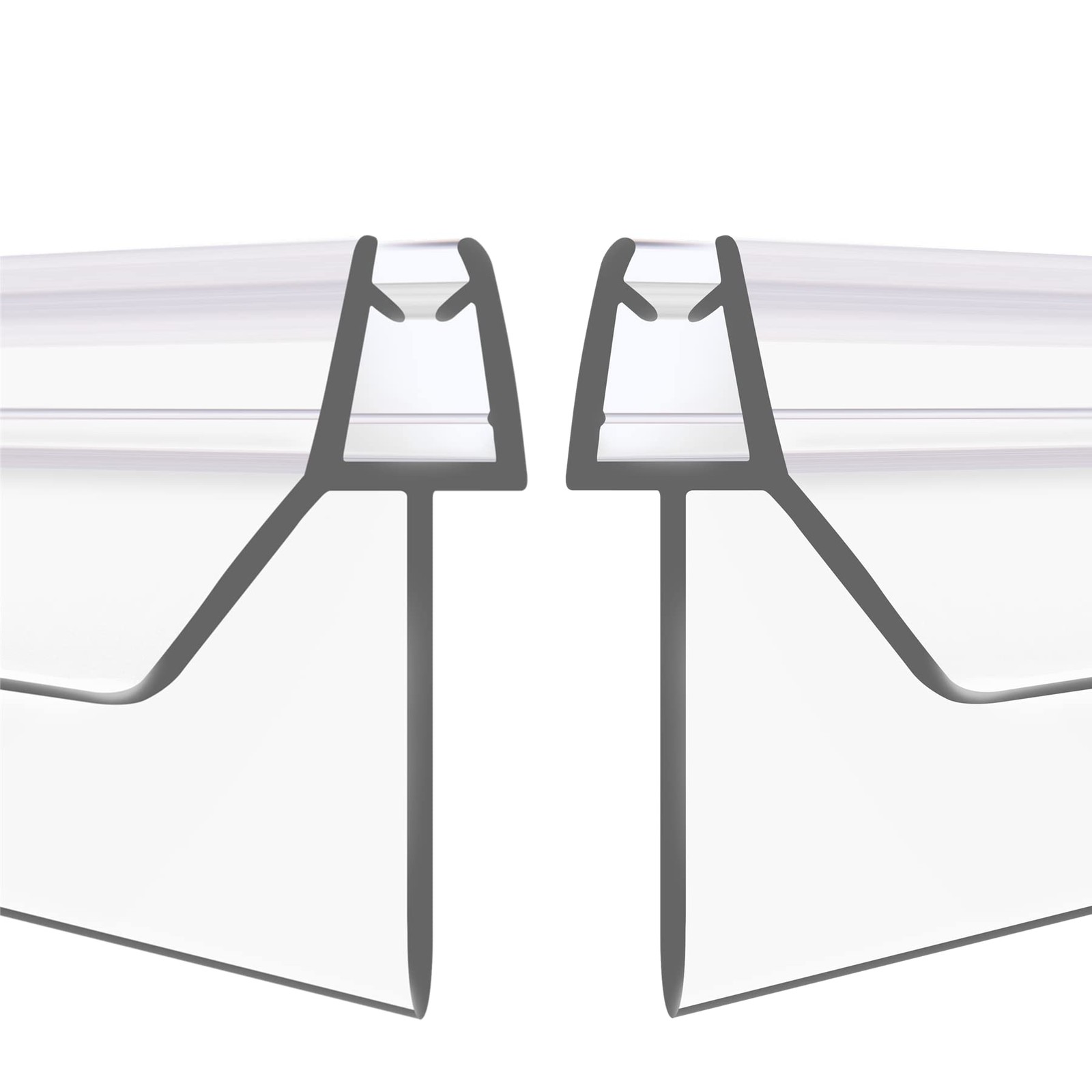 GEZMR 2-Pack Frameless Shower Door Bottom 3/8 inch (10mm) – 23mm Gap, Clear