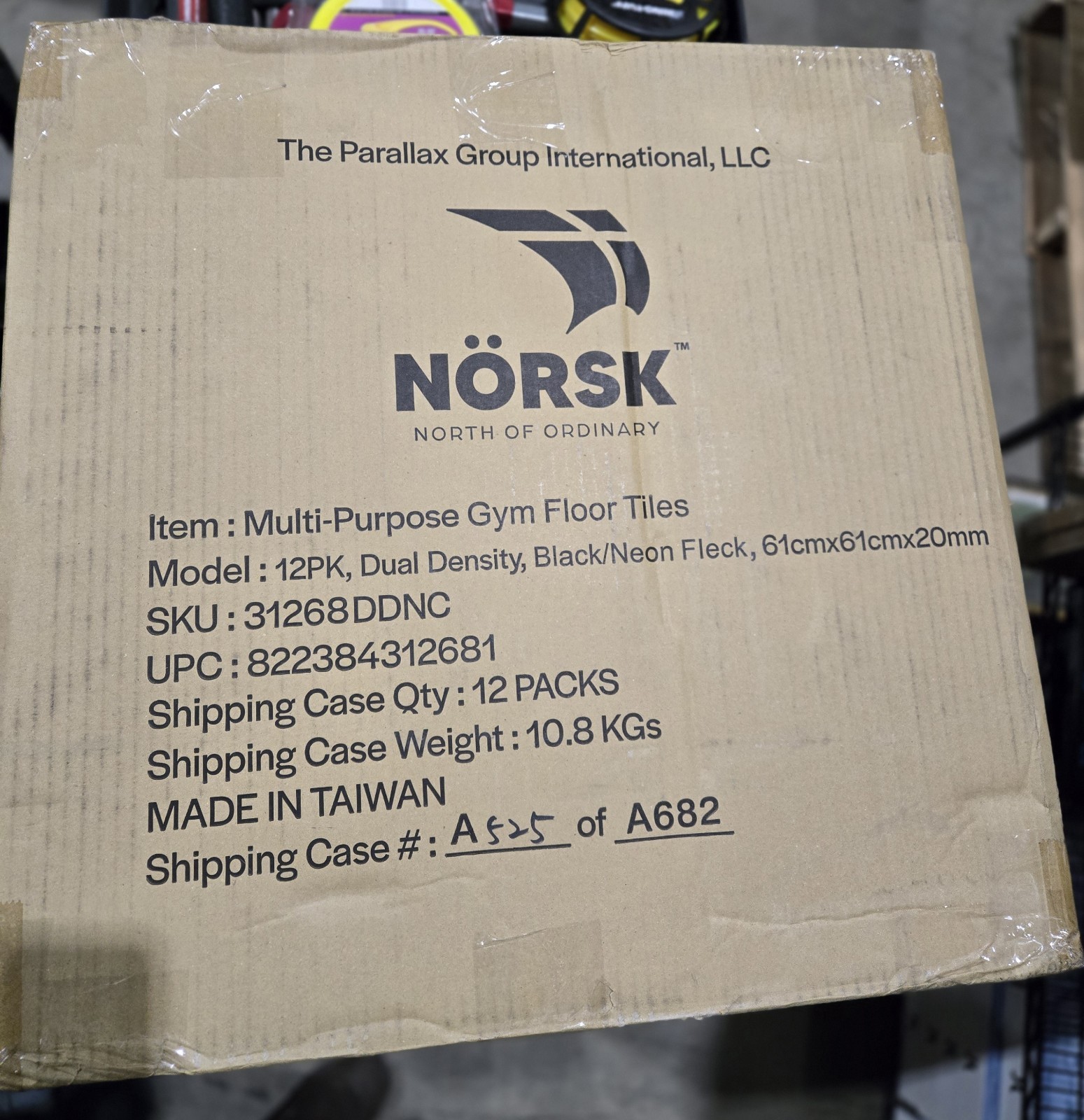 Norsk Multi Purpose Floor Tiles 12 Pack Black with Multi Colors Paint Dots (38D)