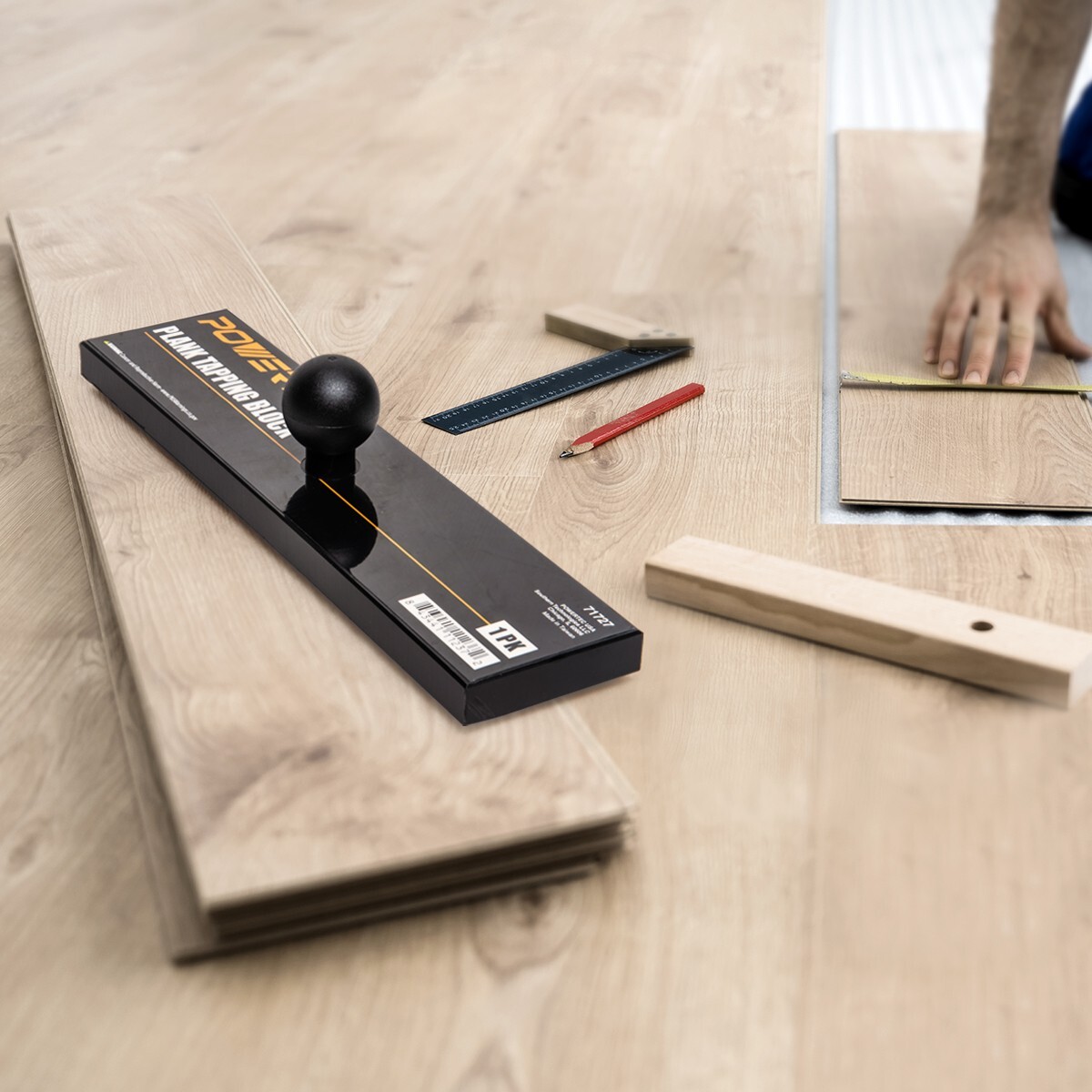 POWERTEC Flooring Installation Tools, Hammer-Free, Ergonomic Ball Handle (71727)