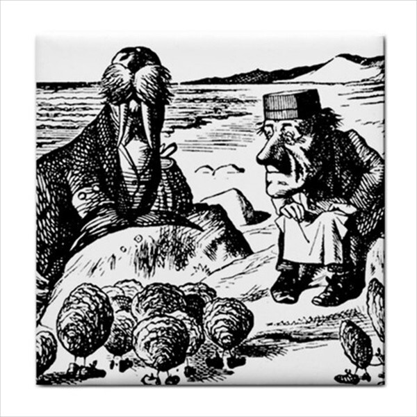 Walrus And Carpenter Alice In Wonderland Decor Wall Art Backsplash Ceramic Tile