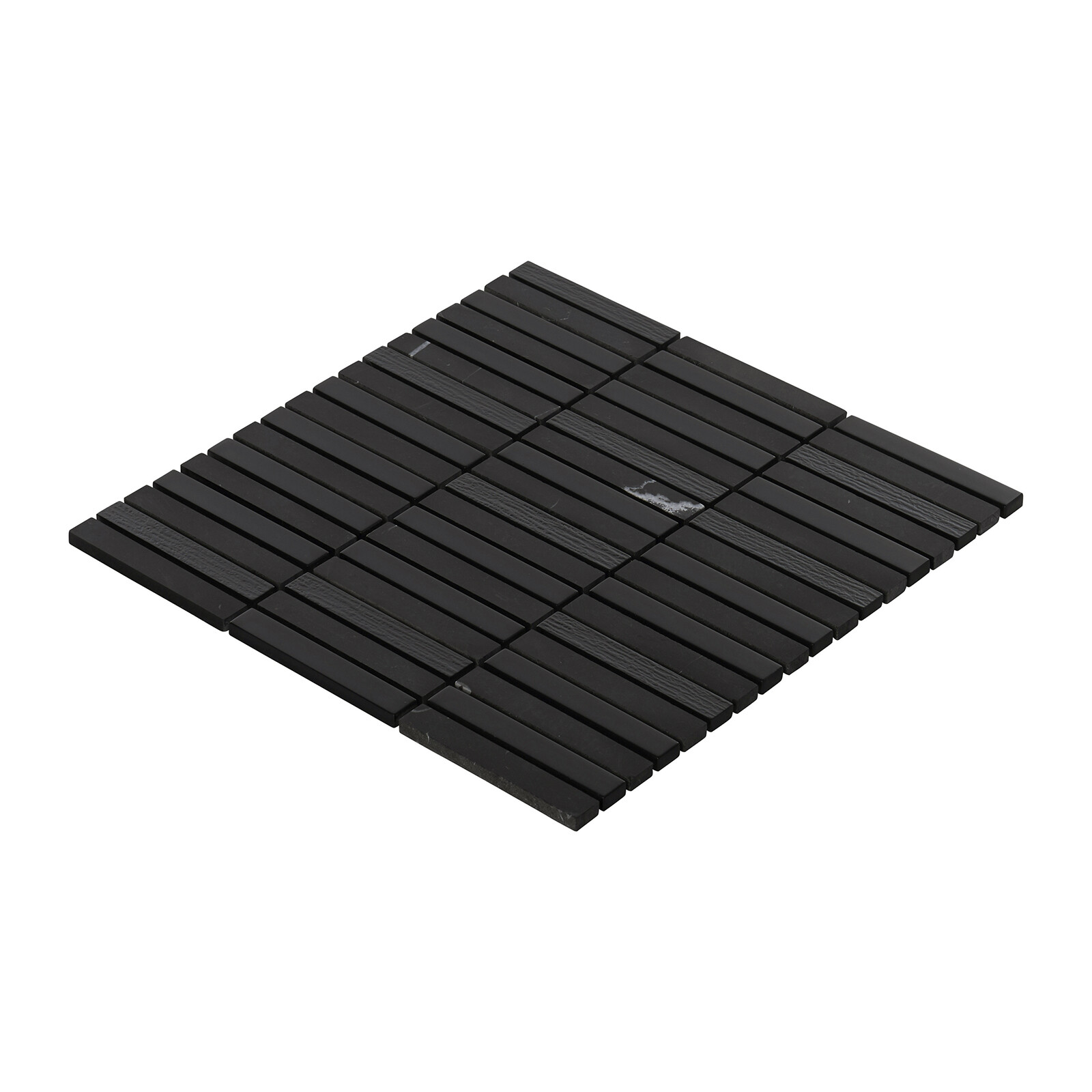 Black Marquino Stone Marble Glass Stacked Mosaic Tile Kitchen Wall Backsplash