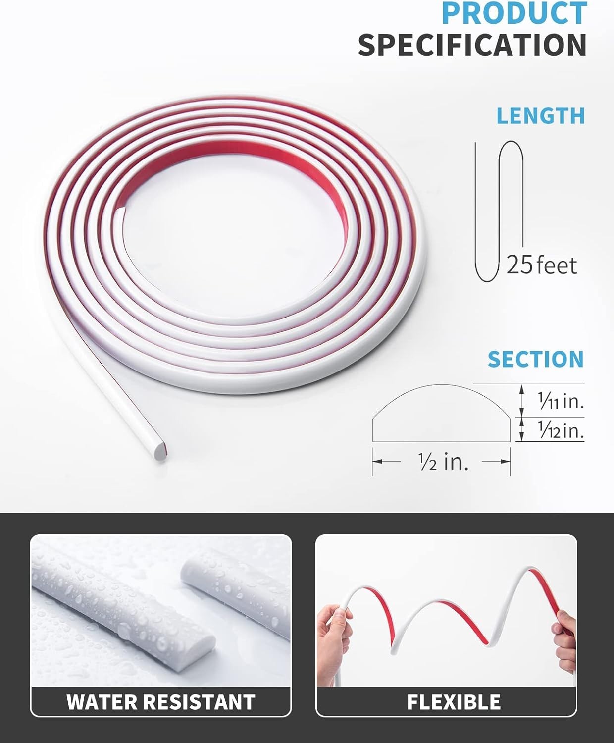 Peel and Stick Trim for Backsplash Tile – White
