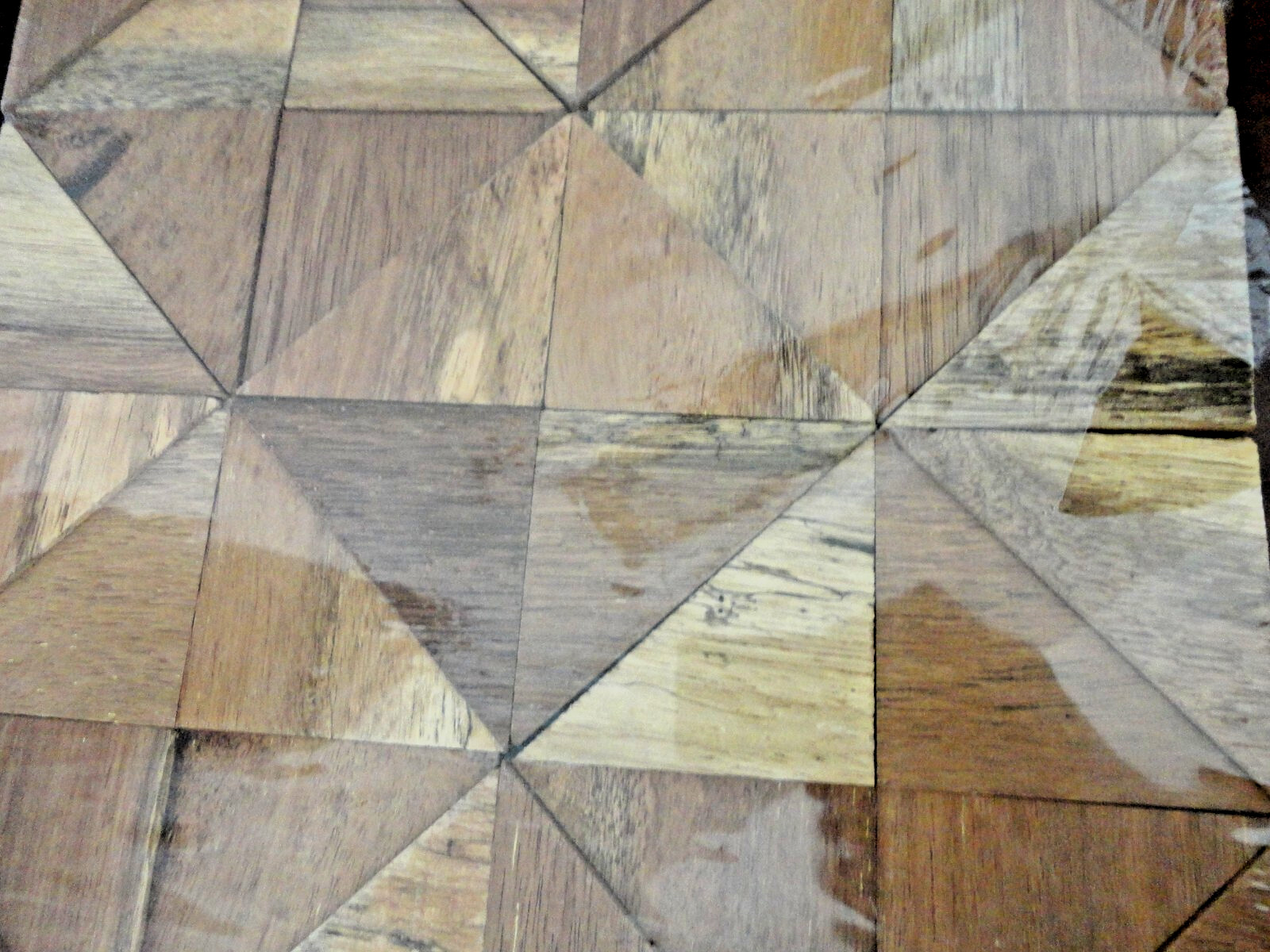 NATURAL FINISH AUTHENTIC BOAT WOOD MOSAIC WALL TILE 11 7/8″W x 11 7/8″H x 1/2″P
