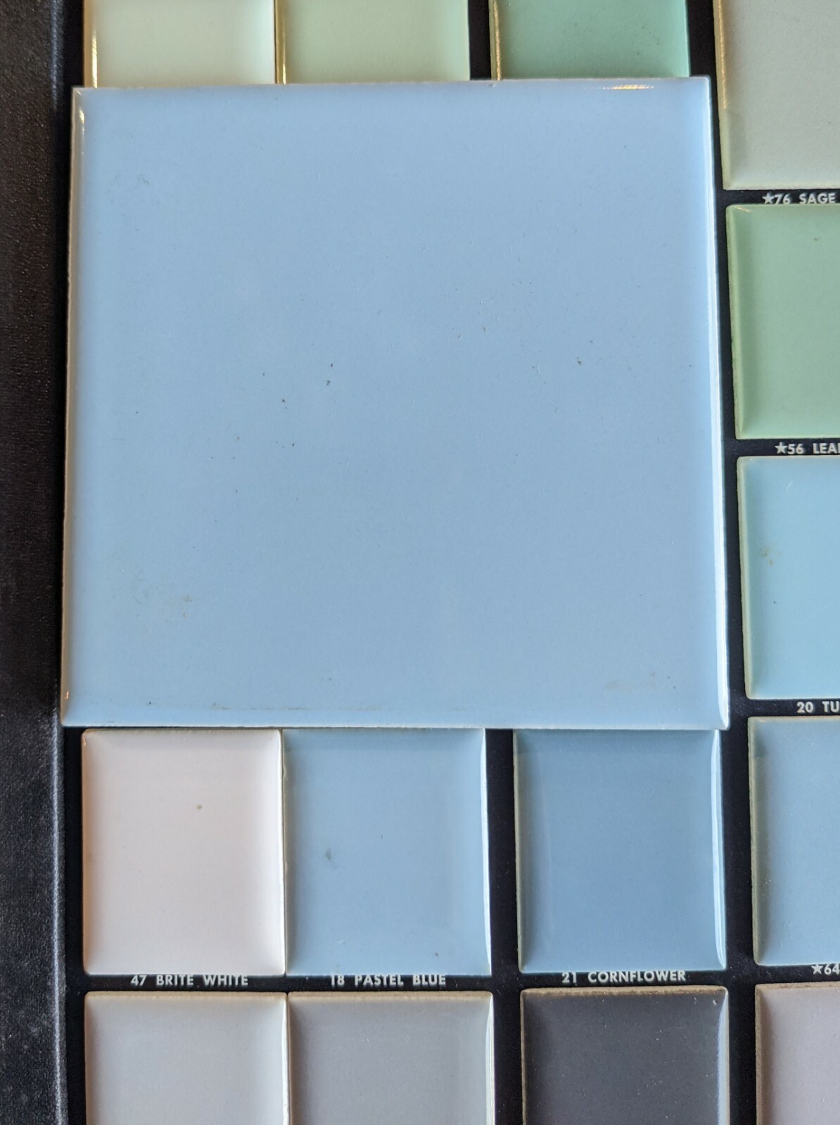 2 pcs American Olean Vintage Ceramic Wall Tile 4 1/4″ Pastel Blue NEW Color 18