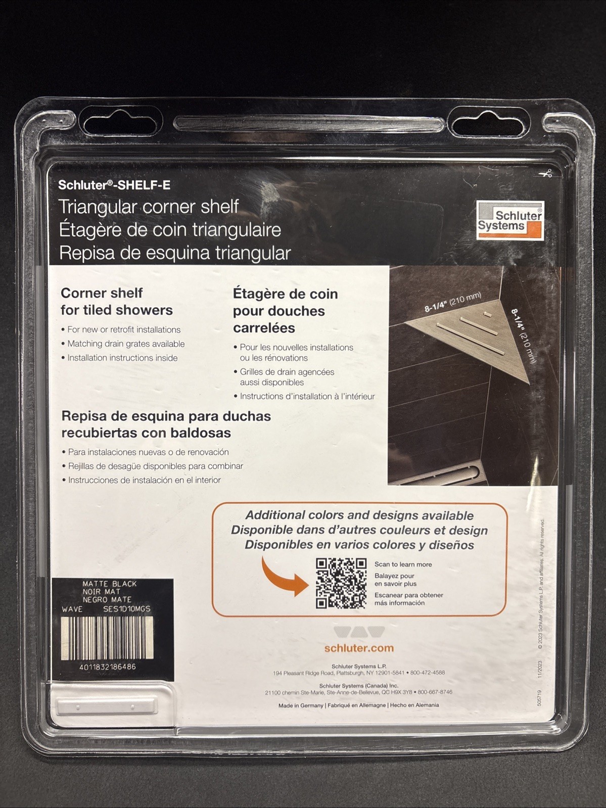 Schluter WAVE SHELF-E Matte Black (MGS)